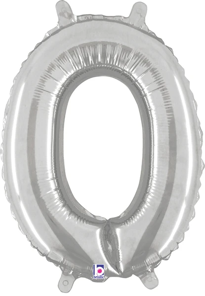 14" Airfill Only (Sticks Sold Separately) (Self Sealing) Megaloon Jr. Shape Number 0 Silver Balloon