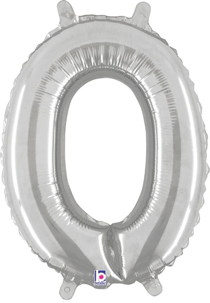 14" Airfill Only (Sticks Sold Separately) (Self Sealing) Megaloon Jr. Shape Letter O Silver Balloon