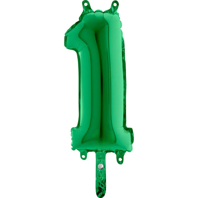 14" Airfill Only (Sticks Sold Separately) (Self Sealing) Number 1 Green Balloon