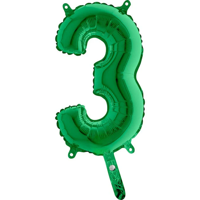 14" Airfill Only (Sticks Sold Separately) (Self Sealing) Number 3 Green Balloon