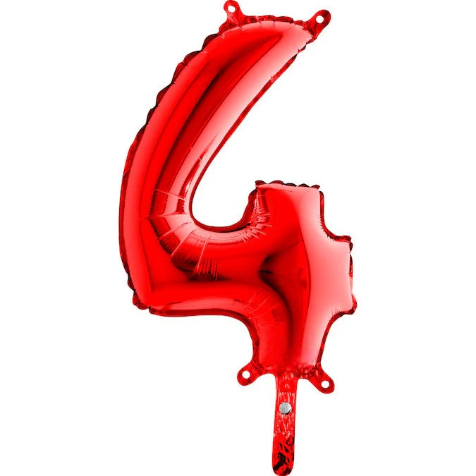 14" Airfill Only (Sticks Sold Separately) (Self Sealing) Number 4 Red Balloon