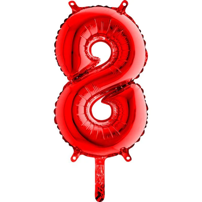 14" Airfill Only (Sticks Sold Separately) (Self Sealing) Number 8 Red Balloon