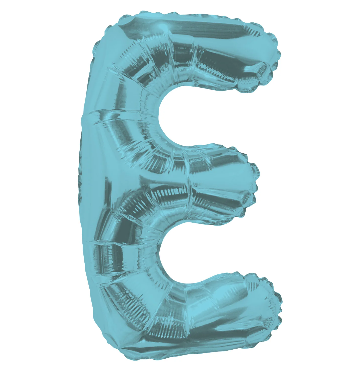 14" Airfill with Valve Only Letter E Light Blue Balloon (Sticks Sold Separately)