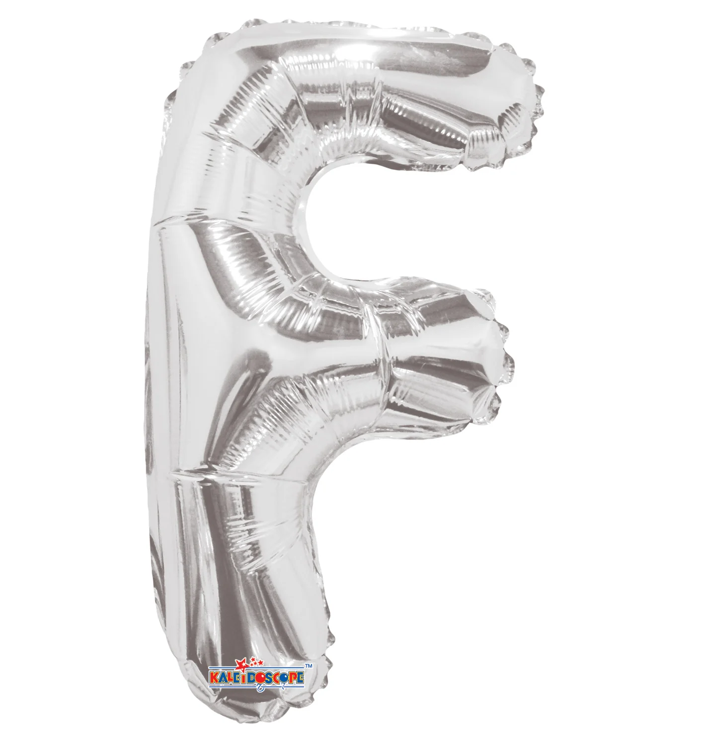 14" Airfill with Valve Only Letter F Silver Balloon (Sticks Sold Separately)