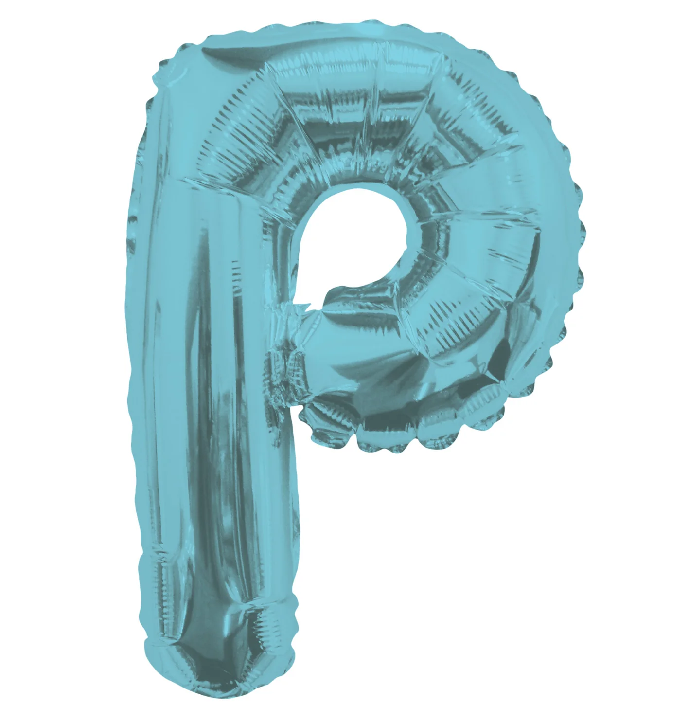 14" Airfill with Valve Only Letter P Light Blue Balloon (Sticks Sold Separately)