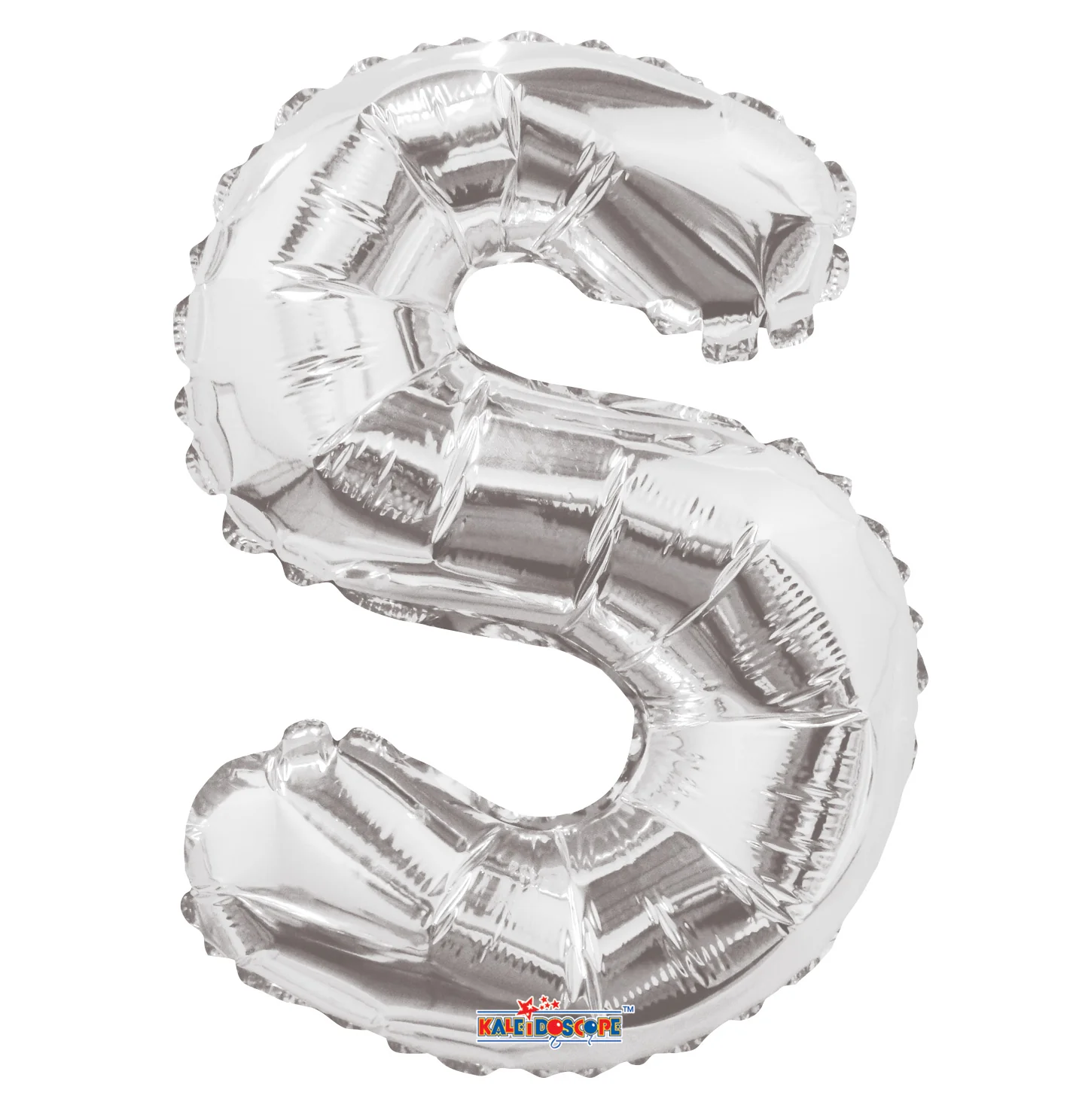 14" Airfill with Valve Only Letter S Silver Balloon (Sticks Sold Separately)