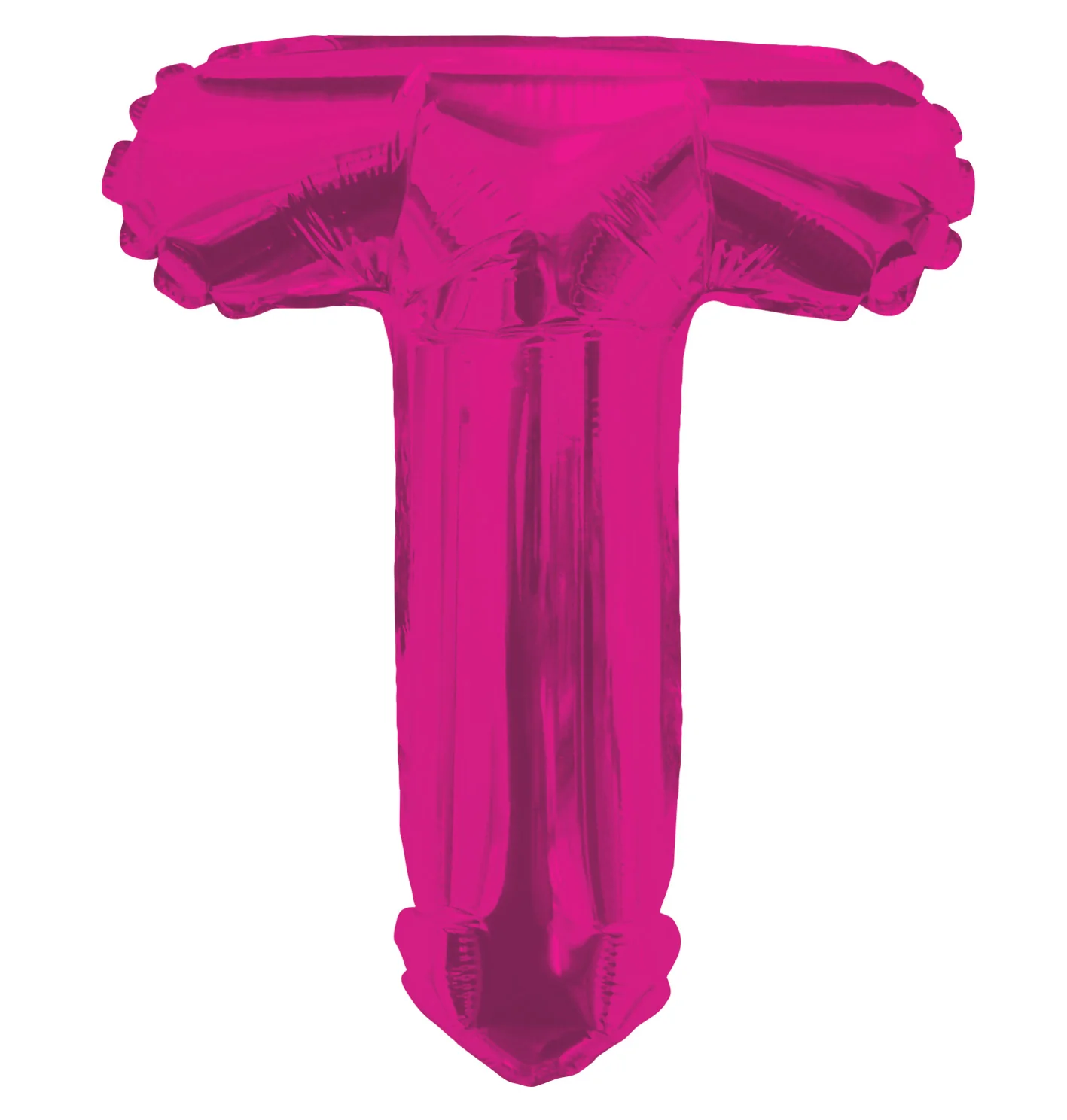 14" Airfill with Valve Only Letter T Hot Pink Balloon (Sticks Sold Separately)