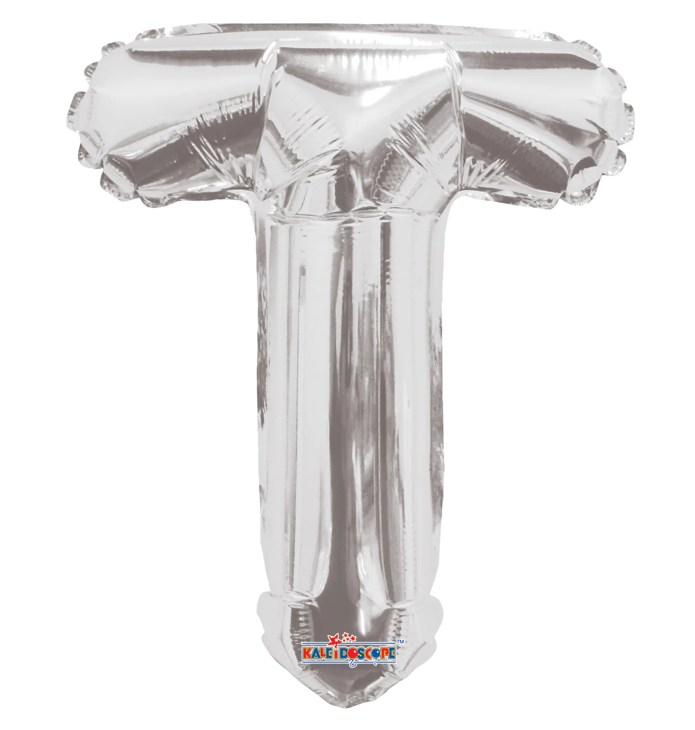 14" Airfill with Valve Only Letter T Silver Balloon (Sticks Sold Separately)