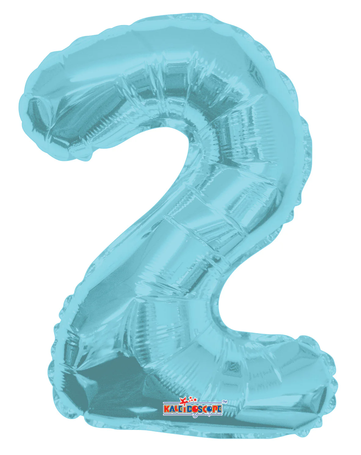 14" Airfill with Valve Only Number 2 Light Blue Balloon (Sticks Sold Separately)