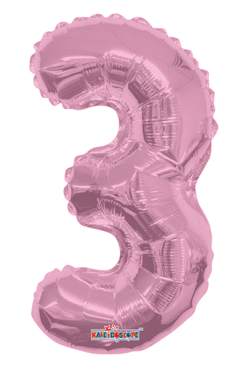 14" Airfill with Valve Only Number 3 Light Pink Balloon (Sticks Sold Separately)