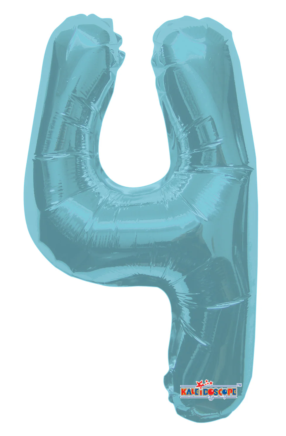 14" Airfill with Valve Only Number 4 Light Blue Balloon (Sticks Sold Separately)