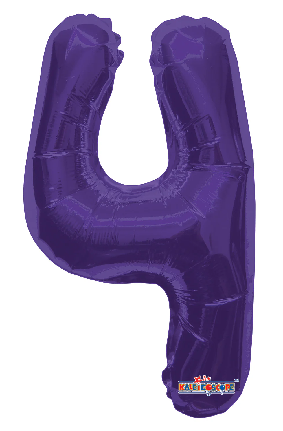 14" Airfill with Valve Only Number 4 Purple Balloon (Sticks Sold Separately)