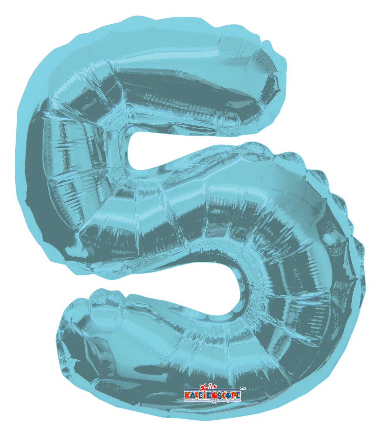 14" Airfill with Valve Only Number 5 Light Blue Balloon (Sticks Sold Separately)
