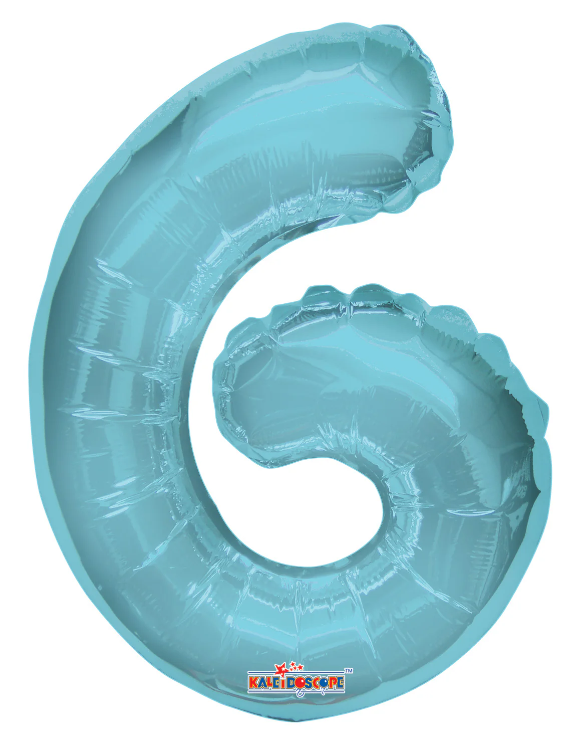 14" Airfill with Valve Only Number 6 Light Blue Balloon (Sticks Sold Separately)