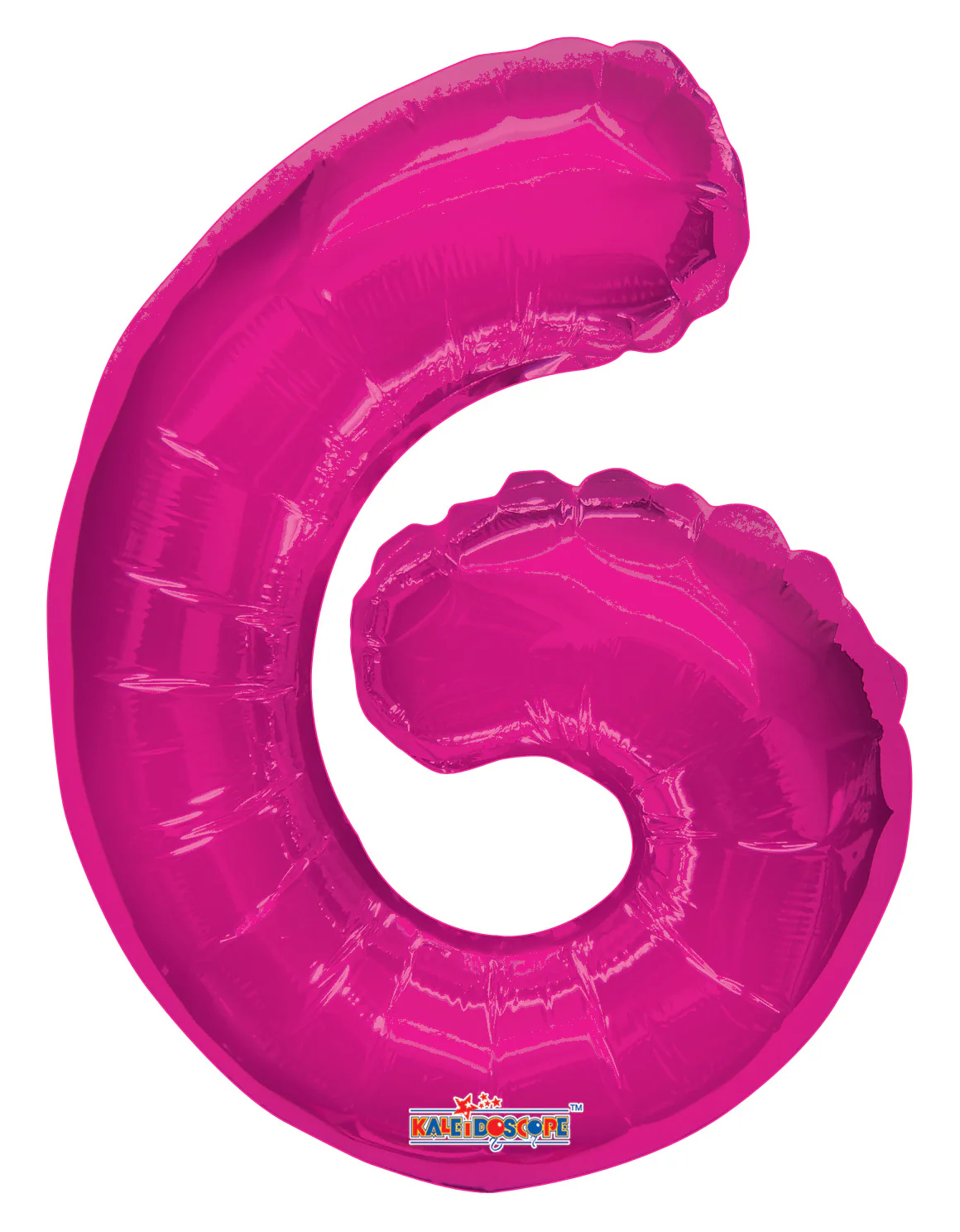 14" Airfill with Valve Only Number 6 Magenta Balloon (Sticks Sold Separately)