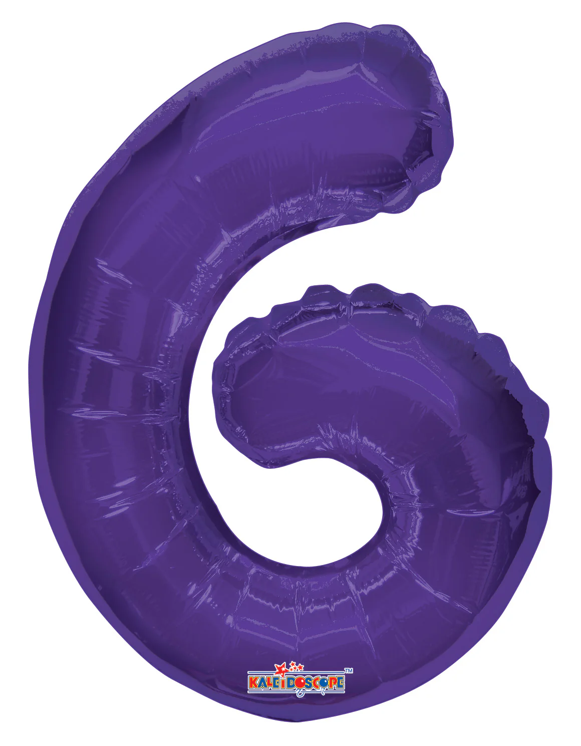 14" Airfill with Valve Only Number 6 Purple Balloon (Sticks Sold Separately)