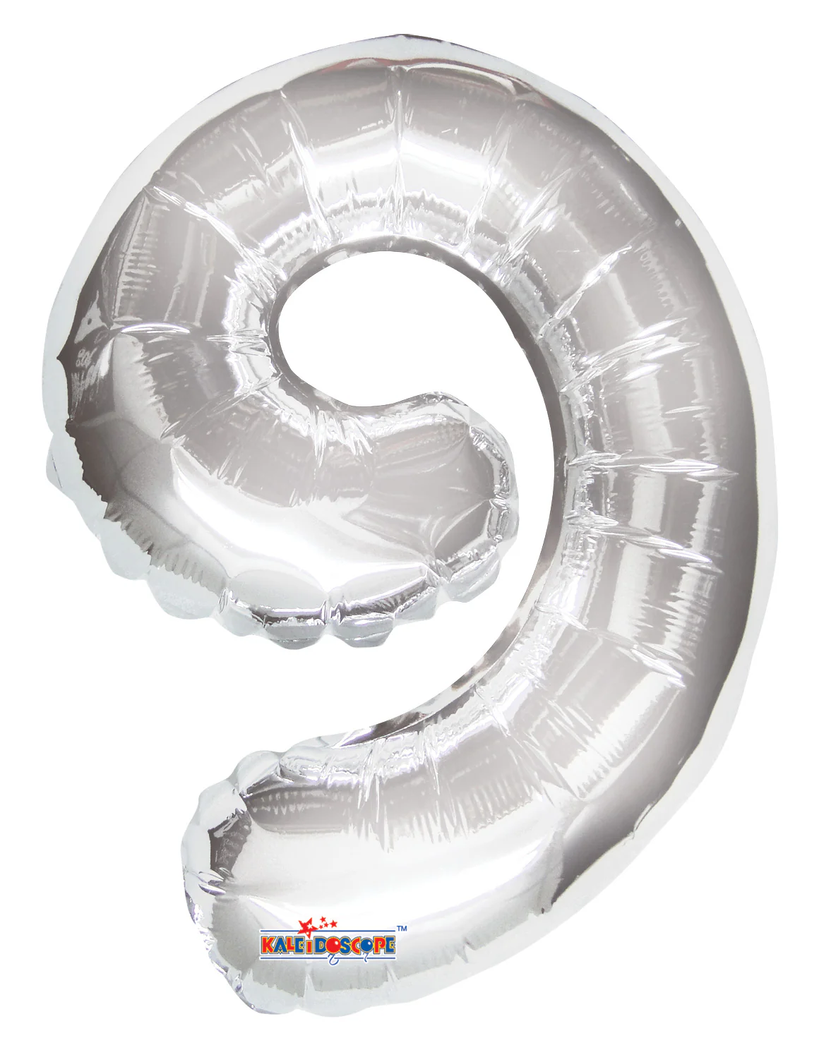 14" Airfill with Valve Only Number 9 Silver Balloon (Sticks Sold Separately)