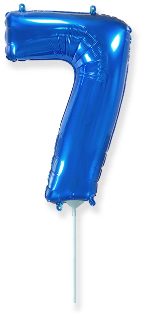 14" Airfill Only Flexmetal Foil Balloon Number "7" Color Blue
