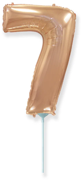 14" Airfill Only Flexmetal Foil Balloon Number "7" Color Rose Gold