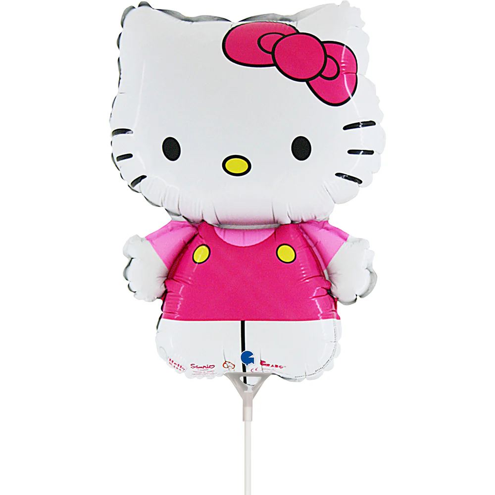 14" Airfill Only Hello Kitty Fuchsia mini Foil Balloon (Sticks Sold Separately)