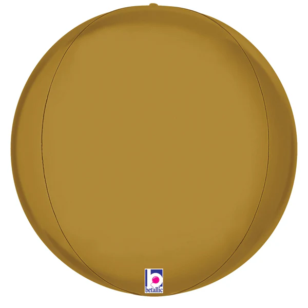 15" Multi-Sided (22" Deflated) Dimensionals Satin Gold Globe Foil Balloon