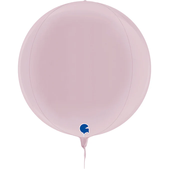 15" (22" Deflated) Globe Pastel Pink 4D Foil Balloon