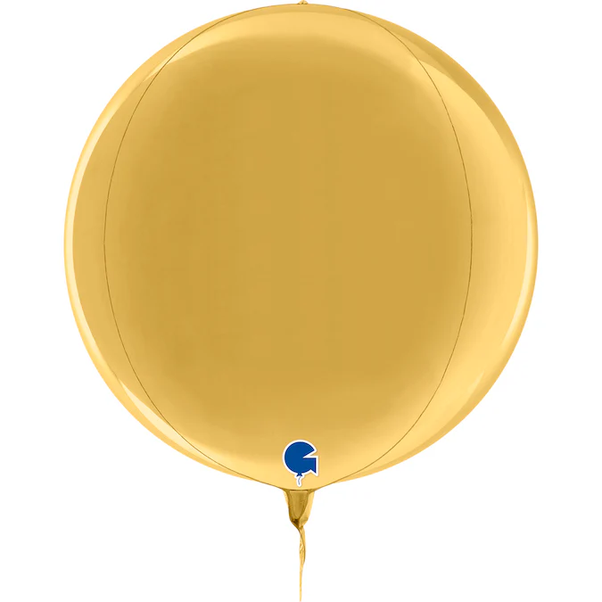 15" (22" Deflated) Globe Yellow Gold 4D Foil Balloon