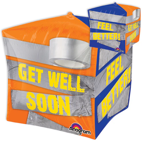 15" Jumbo Duct Tape Get Well Soon Balloon Packaged