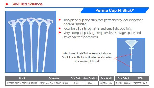 15" Perma Cup-N-Stick Two Piece Locking Stick (100 per pack) - Image 2