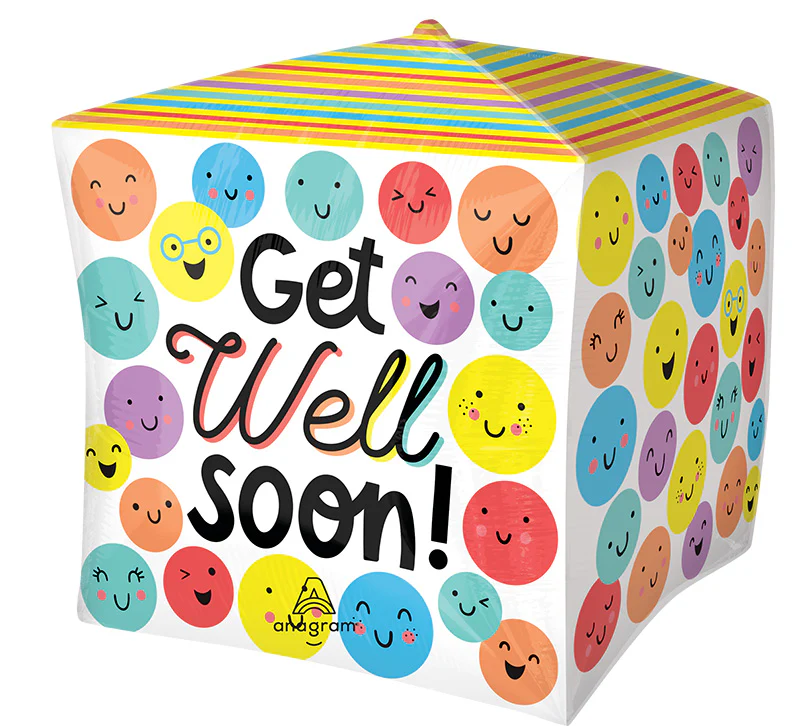 15" UltraShape Cubez Get Well Soon! Foil Balloon
