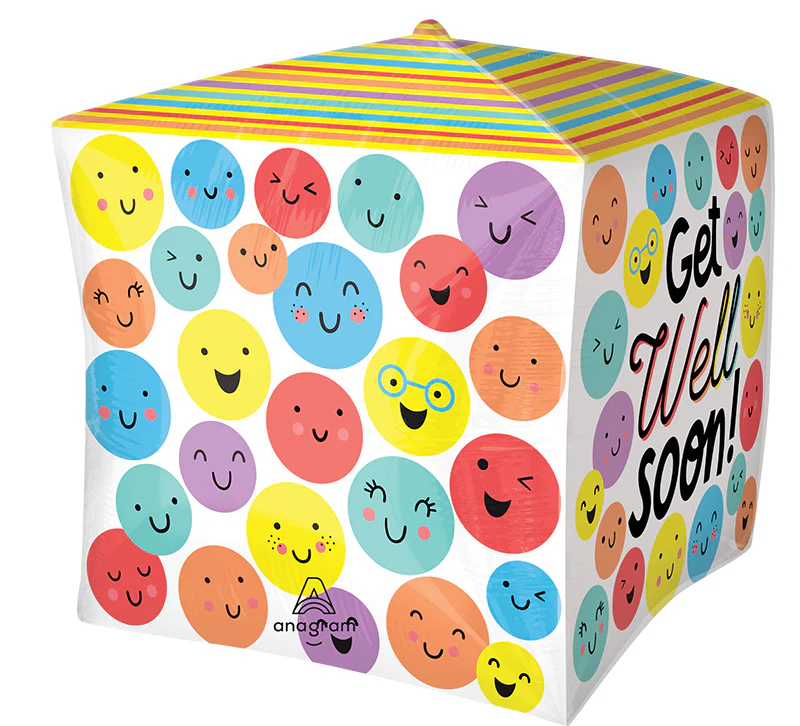 15" UltraShape Cubez Get Well Soon! Foil Balloon - Image 2
