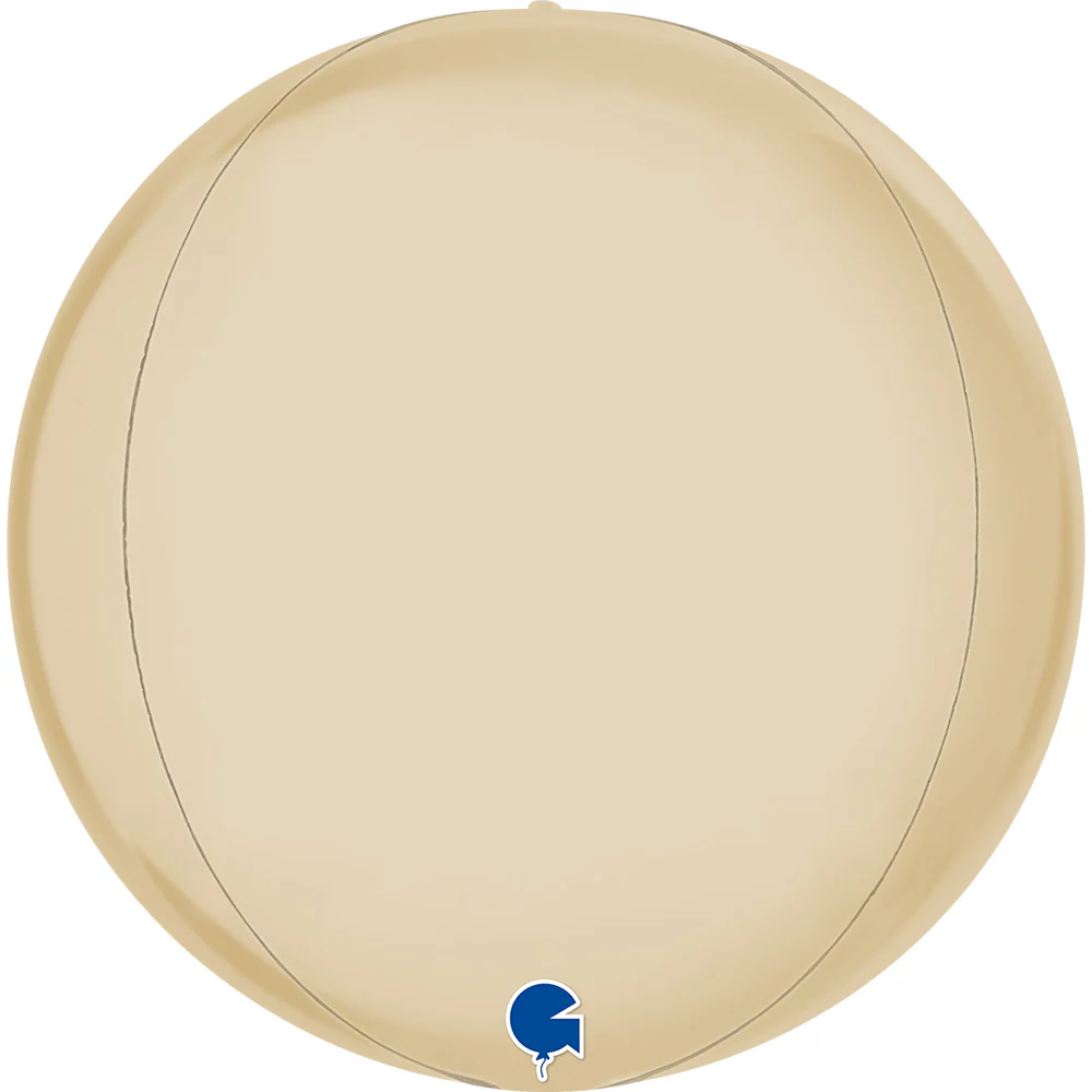 15" (22" Deflated) Globe Satin Cream 4D Foil Balloon