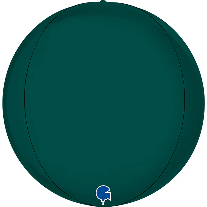 15" (22" Deflated) Globe Satin Emerald Green 4D Foil Balloon