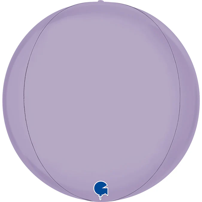 15" (22" Deflated) Globe Satin Lilac 4D Foil Balloon