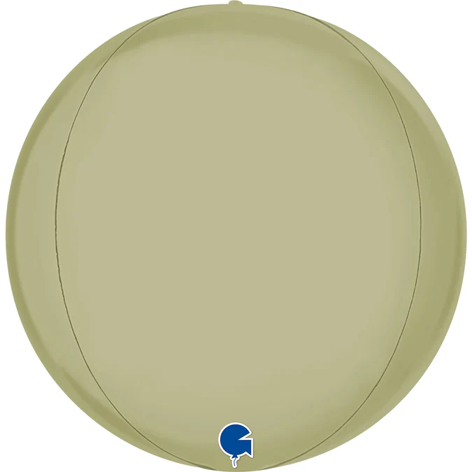 15" (22" Deflated) Globe Satin Olive Green 4D Foil Balloon