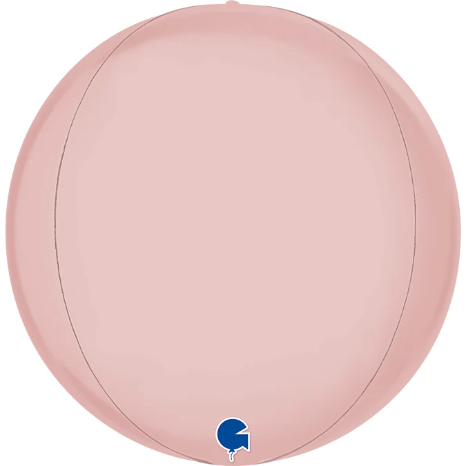 15" (22" Deflated) Globe Satin Pastel Pink 4D Foil Balloon