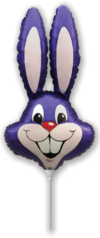 16" Airfill Only (Sticks Sold Separately) Violet Bunny Rabbit Head Foil Balloon