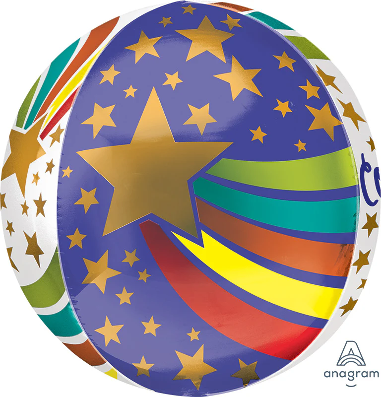 16" Congrats Stars Orbz Foil Balloon - Image 2