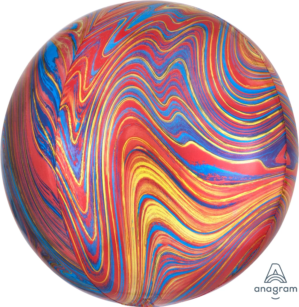 16" Jumbo Colorful Rainbow Marblez Orbz Foil Balloon