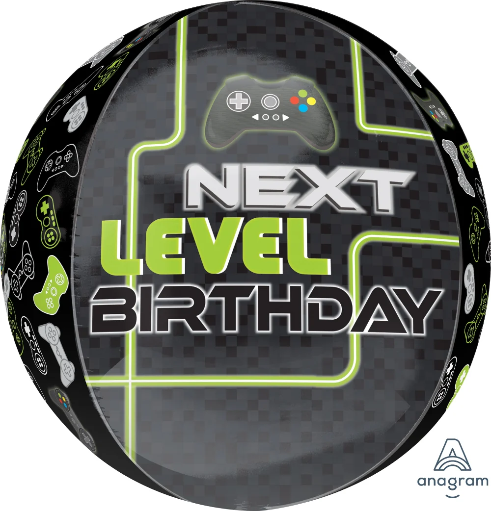 16" Level Up Birthday Orbz Foil Balloon