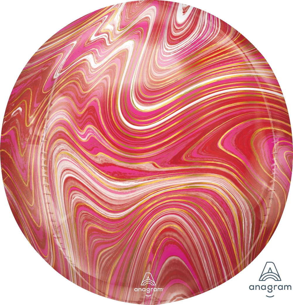 16" Orbz Marblez Orbz Red & Pink Foil Balloon