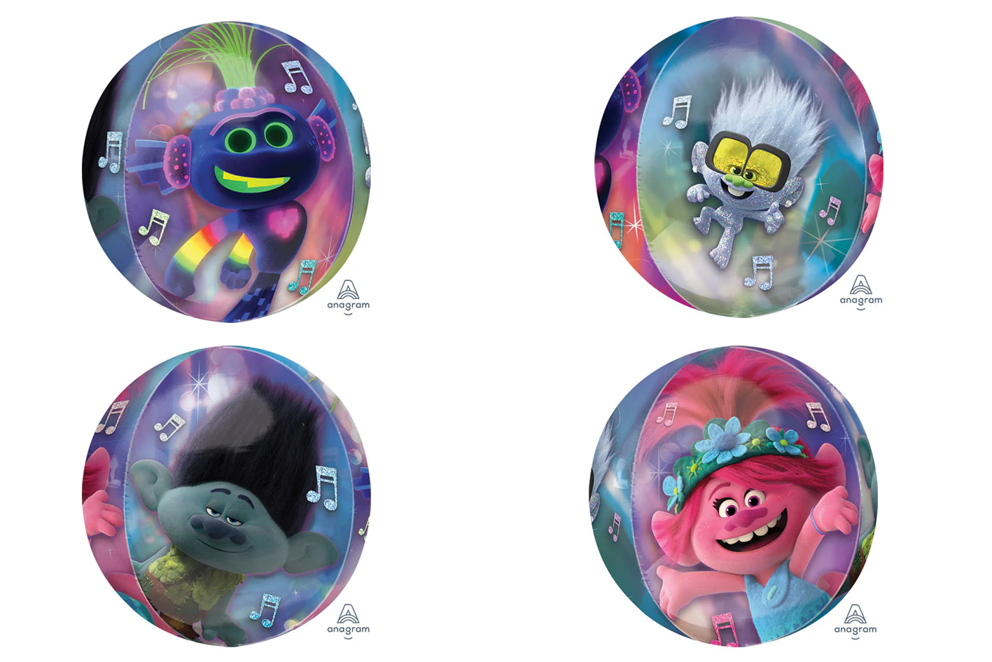 16" Trolls World Tour Orbz Clear Foil Balloon