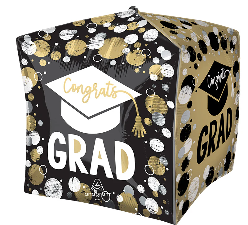 16" Ultrashape Cubez Grad Circles & Dots Foil Balloon
