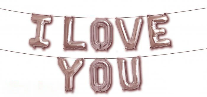 16" Airfill Only I Love You Rose Gold Kit Foil Balloons