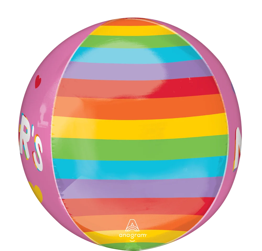16" Happy Mother's Day Brilliant Rainbow Orbz Foil Balloon - Image 2