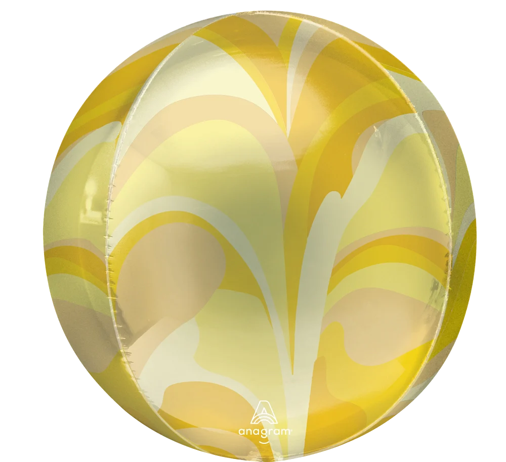 16" Jumbo Orbz Gold Macro Marble Foil Balloon