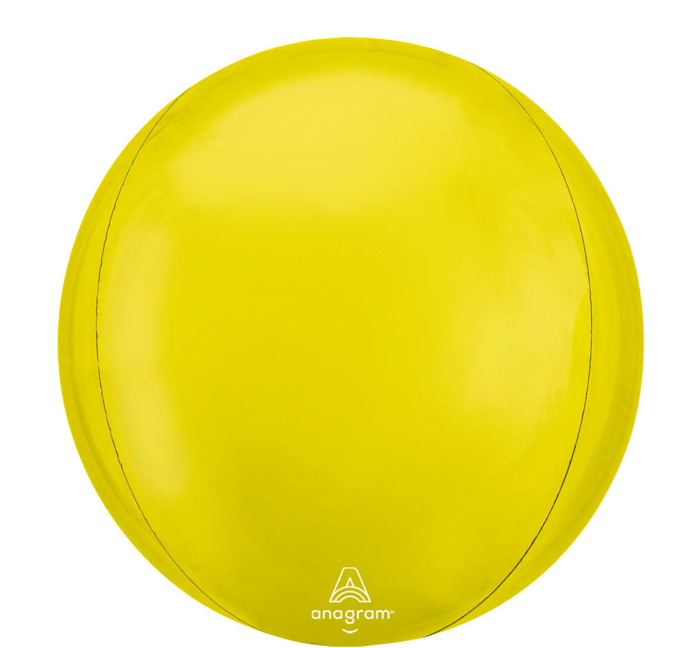 16" Jumbo Orbz Vibrant Yellow Foil Balloon