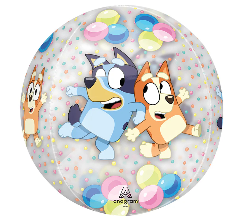 16" Orbz Clear Bluey and Bingo Foil Balloon - Image 2