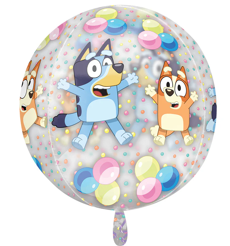 16" Orbz Clear Bluey and Bingo Foil Balloon - Image 3