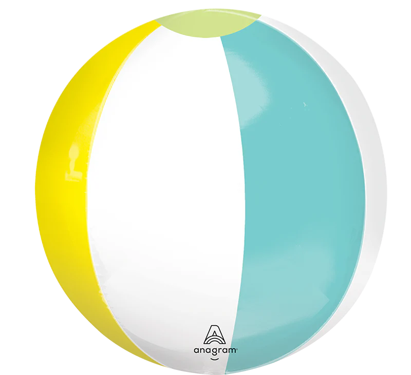 16" Orbz Clear Pastel Beach Club Foil Balloon